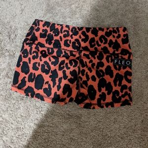 Fleo Coral Leopard High Rise Original Booty Shorts